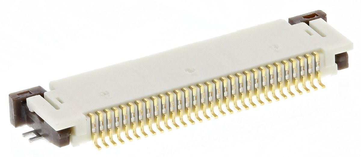 Molex, FFC/FPC SMT, 54104 0.5mm Pitch 30 Way Right Angle Female FPC Connector, ZIF Top Contact