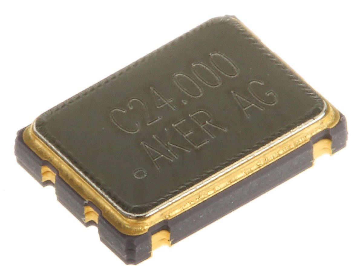AKER, 24MHz XO Oscillator, ±50ppm HCMOS, 4-Pin SMD S75005-24.000-X-15
