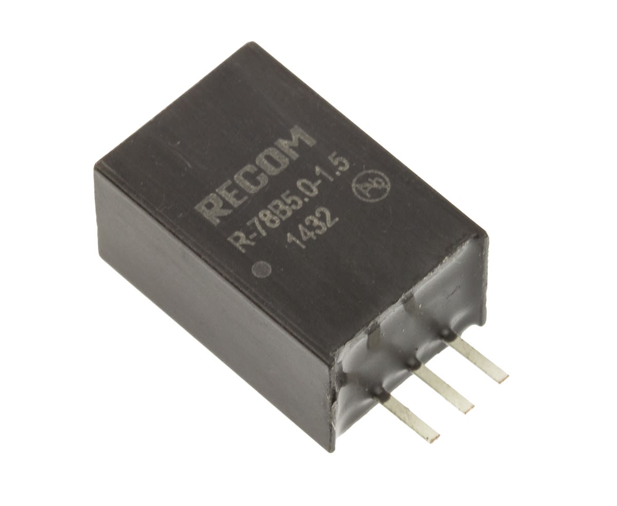 Recom Switching Regulator, Through Hole, 5V dc Output Voltage, 6.5 → 18V dc Input Voltage, 1.5A Output Current,