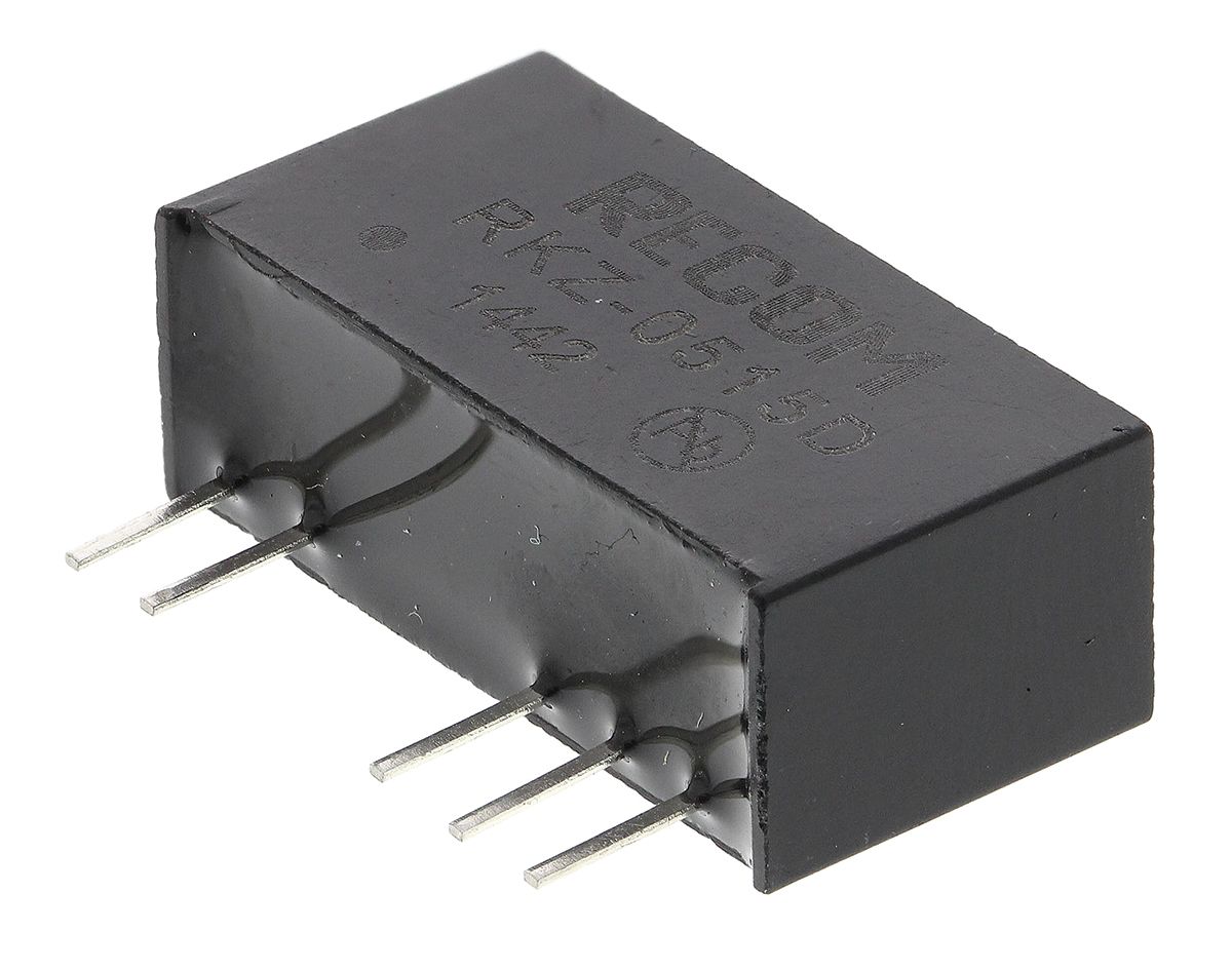 RKZ0515D Isolated DCDC Converter, ±15V dc/ ±66mA Output, 4.5