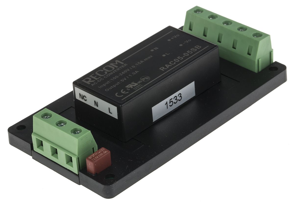 RAC05 05SB ST Recom Switching Power Supply 5V Dc 1A 5W 1 Output RS
