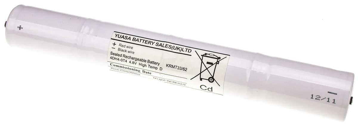 Yuasa 4.8V NiCd Rechargeable Battery Pack, 4Ah - Pack of 1
