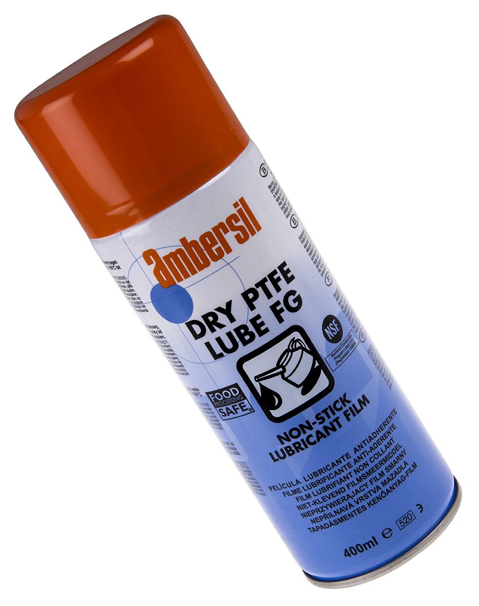 31589AB Ambersil Lubricant PTFE 400 ml Dry PTFE,Food Safe RS