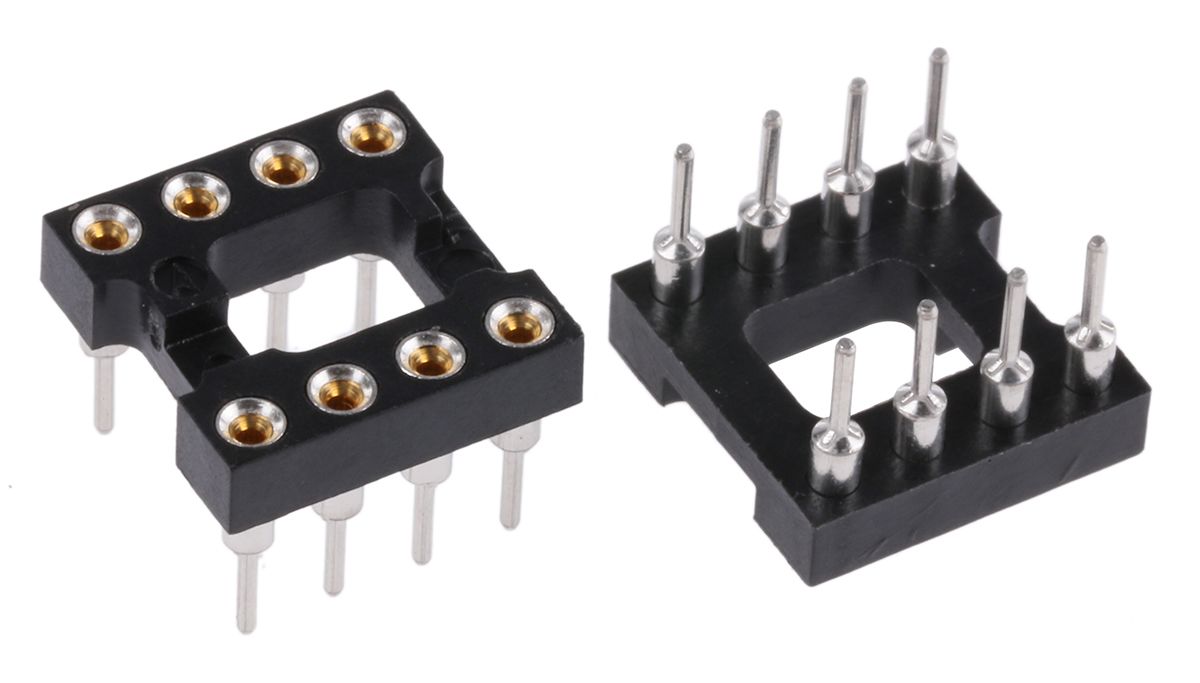 TE Connectivity, DIPLOMATE 800 2.54mm Pitch Vertical 8 Way, Through Hole Turned Pin Open Frame IC Dip Socket, 3A