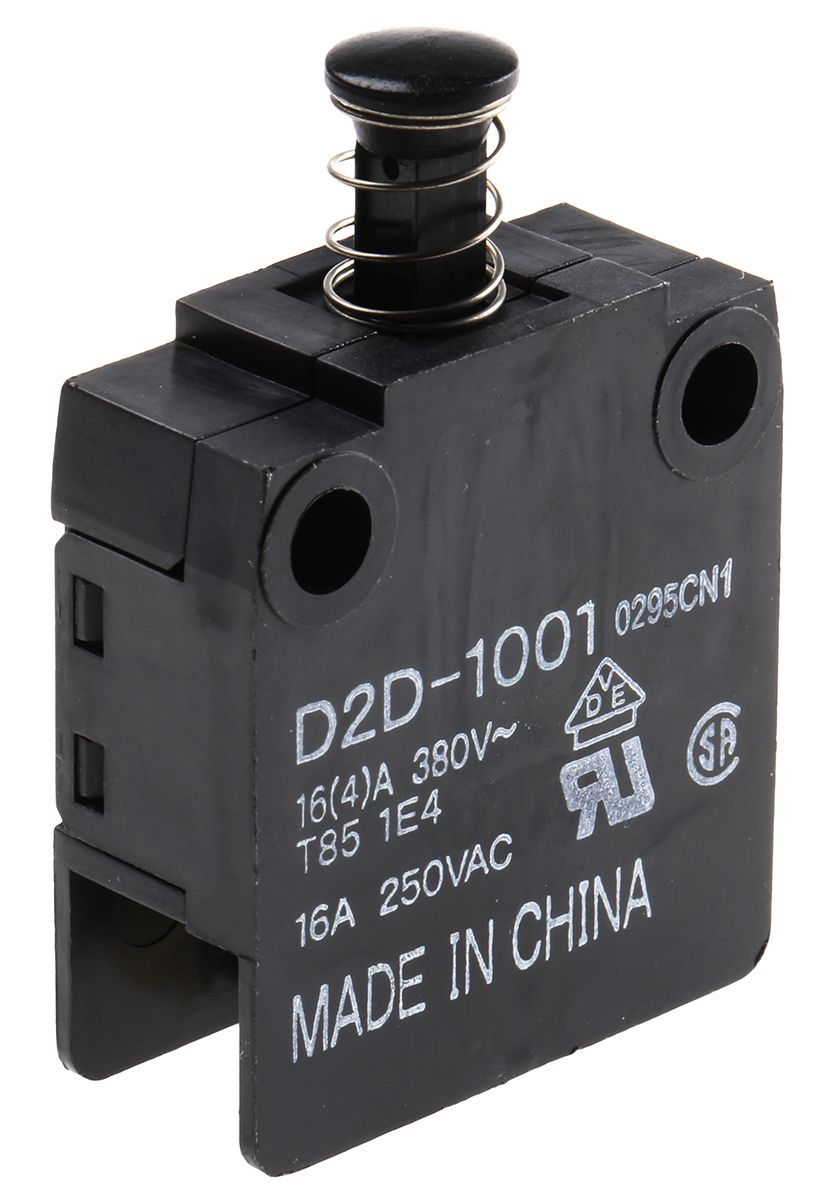 Door Micro Switch Plunger, SP-NO 16 A @ 250 V ac, -25 → +85°C