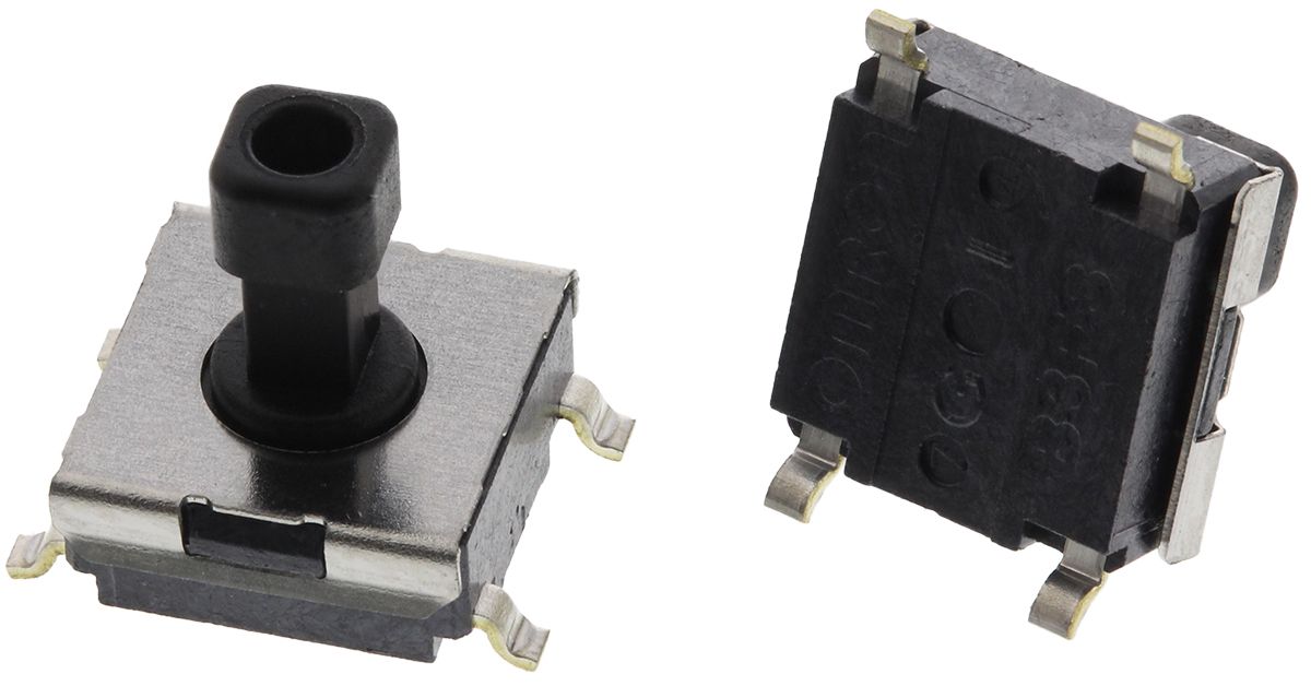 Plunger Tactile Switch, SPST-NO 50 mA @ 24 V dc 4.7mm Through Hole