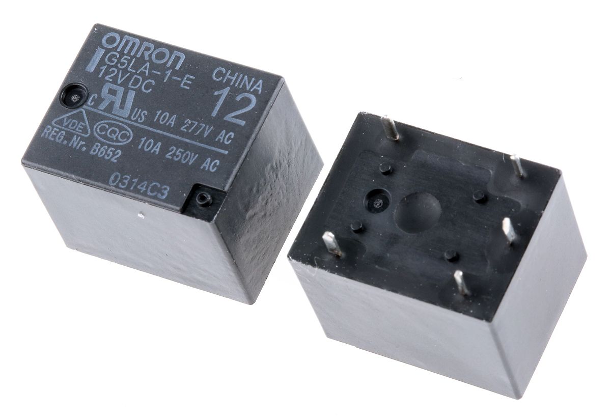 G5LA1E12DC Omron PCB Mount NonLatching Relay, 12V dc Coil, 5A