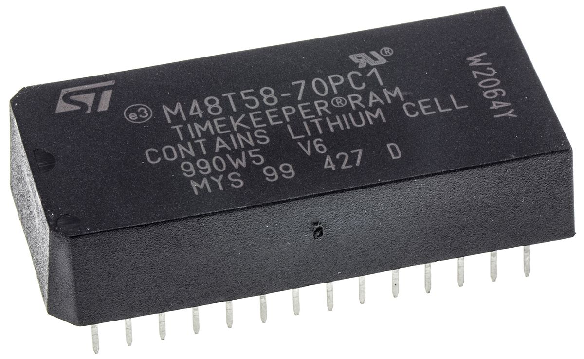 Echtzeituhr (RTC) M48T58-70PC1 Batteriepufferung, Kalender, Chip-Deaktivierung, Umschaltung, Schreibschutz, 8192B RAM,
