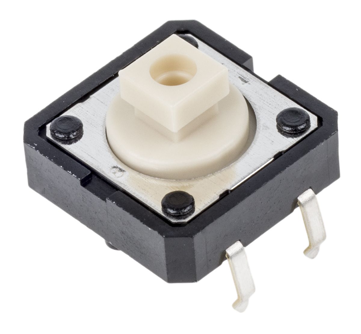 Ivory Plunger Tactile Switch, SPST-NO 50 mA @ 24 V dc 3mm Through Hole