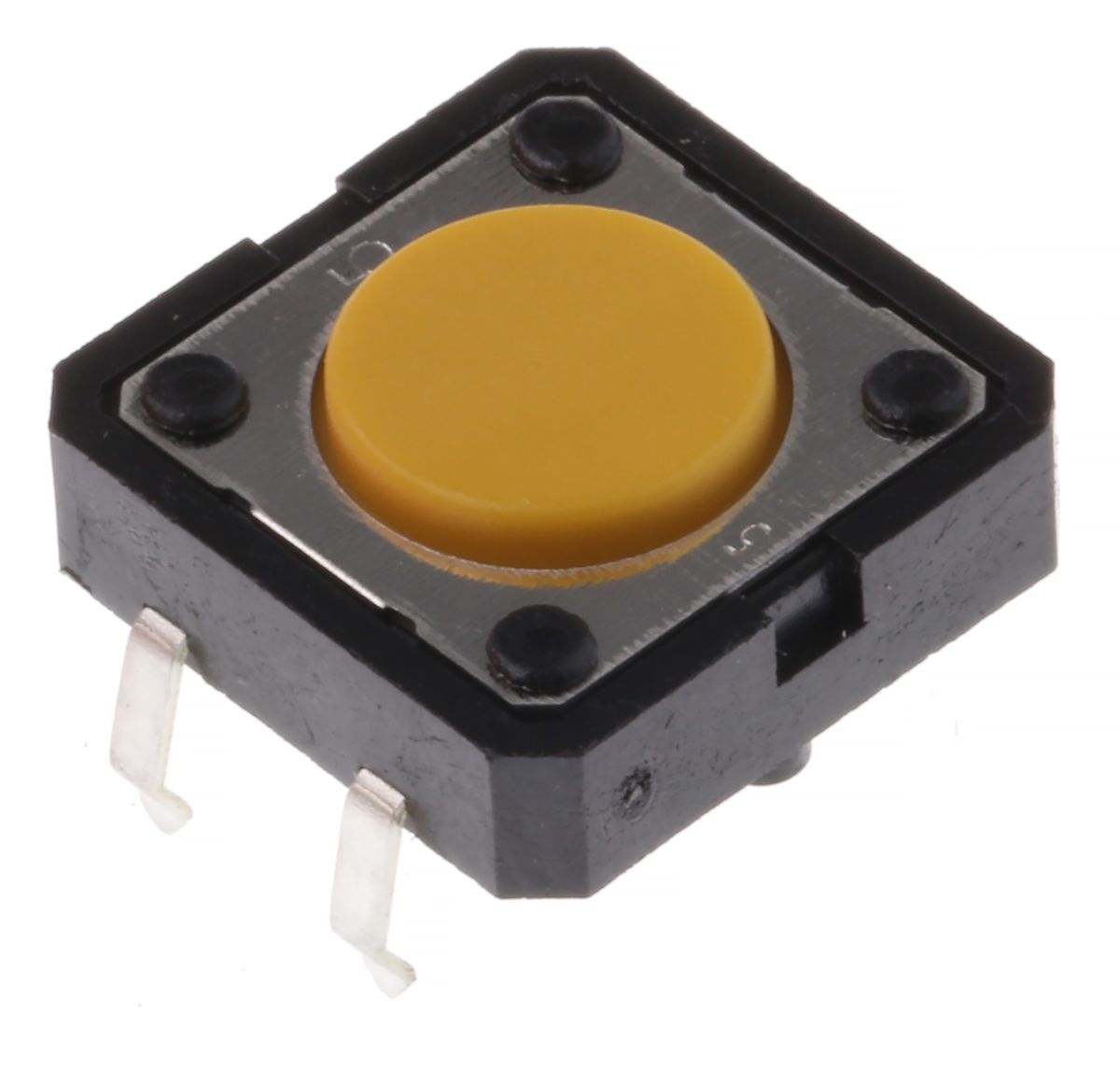 Interruptor táctil tipo Émbolo, Amarillo, contactos SPST-NA 4.3mm, Pasante