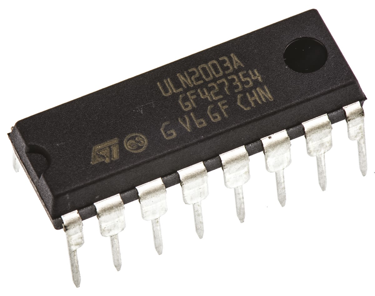 STMicroelectronics ULN2003A, 7-element NPN Darlington Transistor, 500 mA 50 V HFE:1000, 16-Pin PDIP