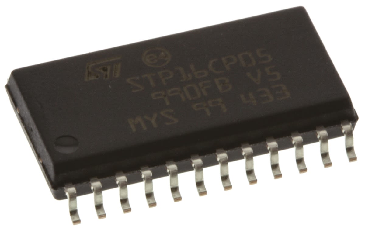 STMicroelectronics LED Displaytreiber SOIC 24-Pins 30MHz max., 5 V, 9 V, 12 V, 15 V, 18 V, 24 V 16-Segm. 11.7mA max.