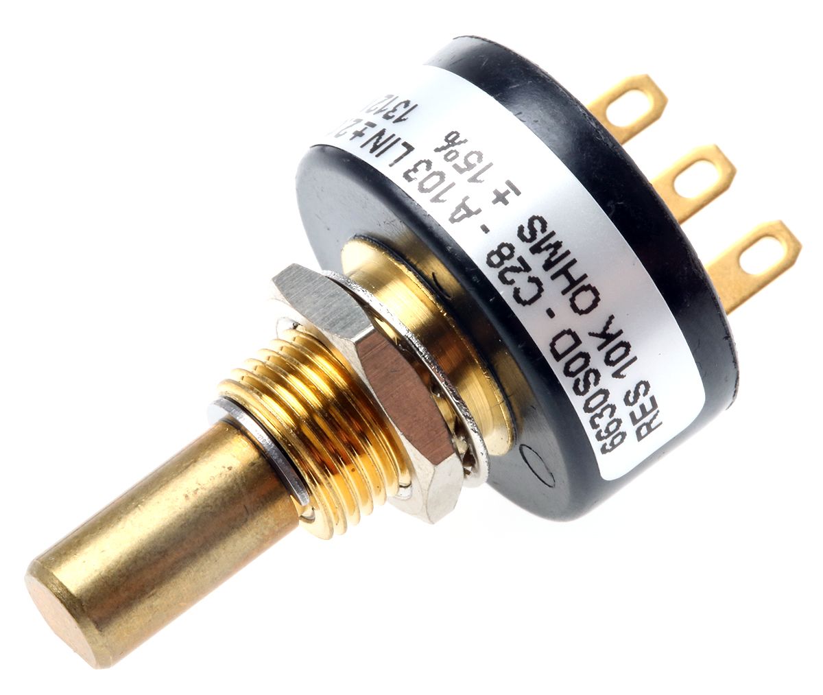 Bourns 10kΩ Rotary Potentiometer ContinuousTurns 1Gang Panel Mount