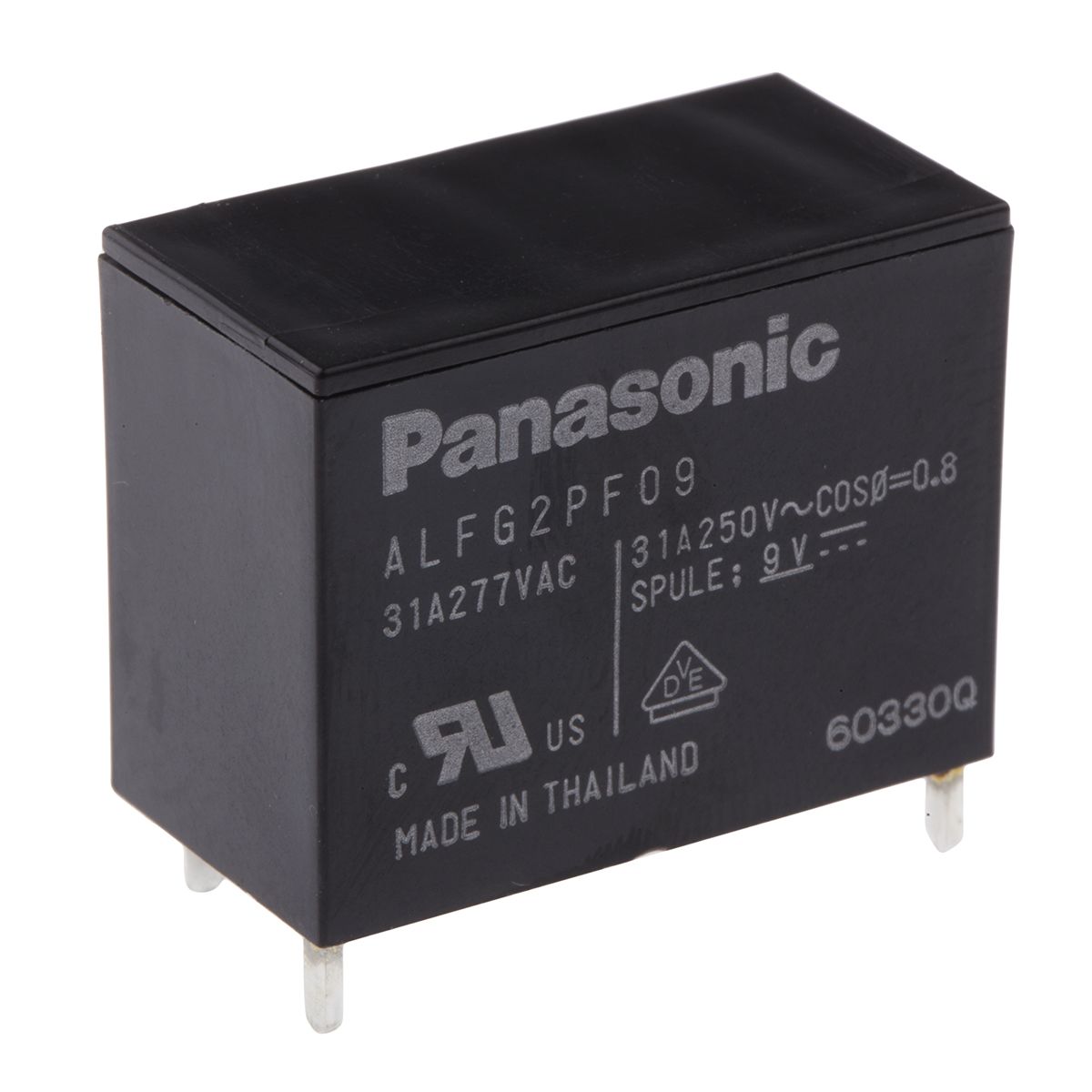 ALFG2PF09 Panasonic PCB Mount Power Relay, 9V dc Coil, 31A Switching