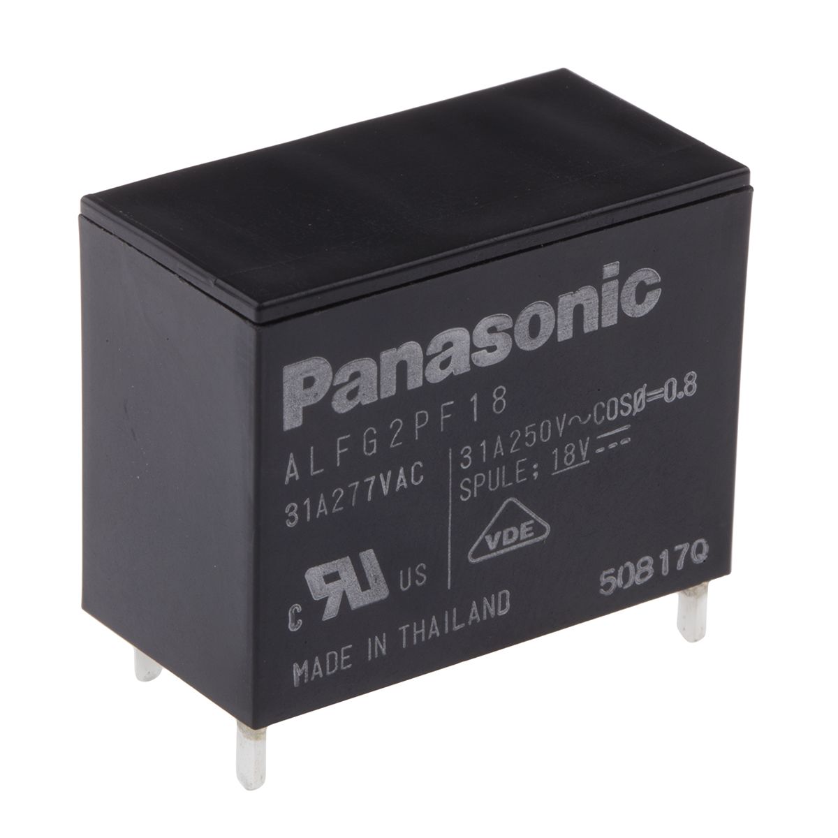 Panasonic PCB Mount Power Relay, 18V dc Coil, 31A Switching Current, SPNO