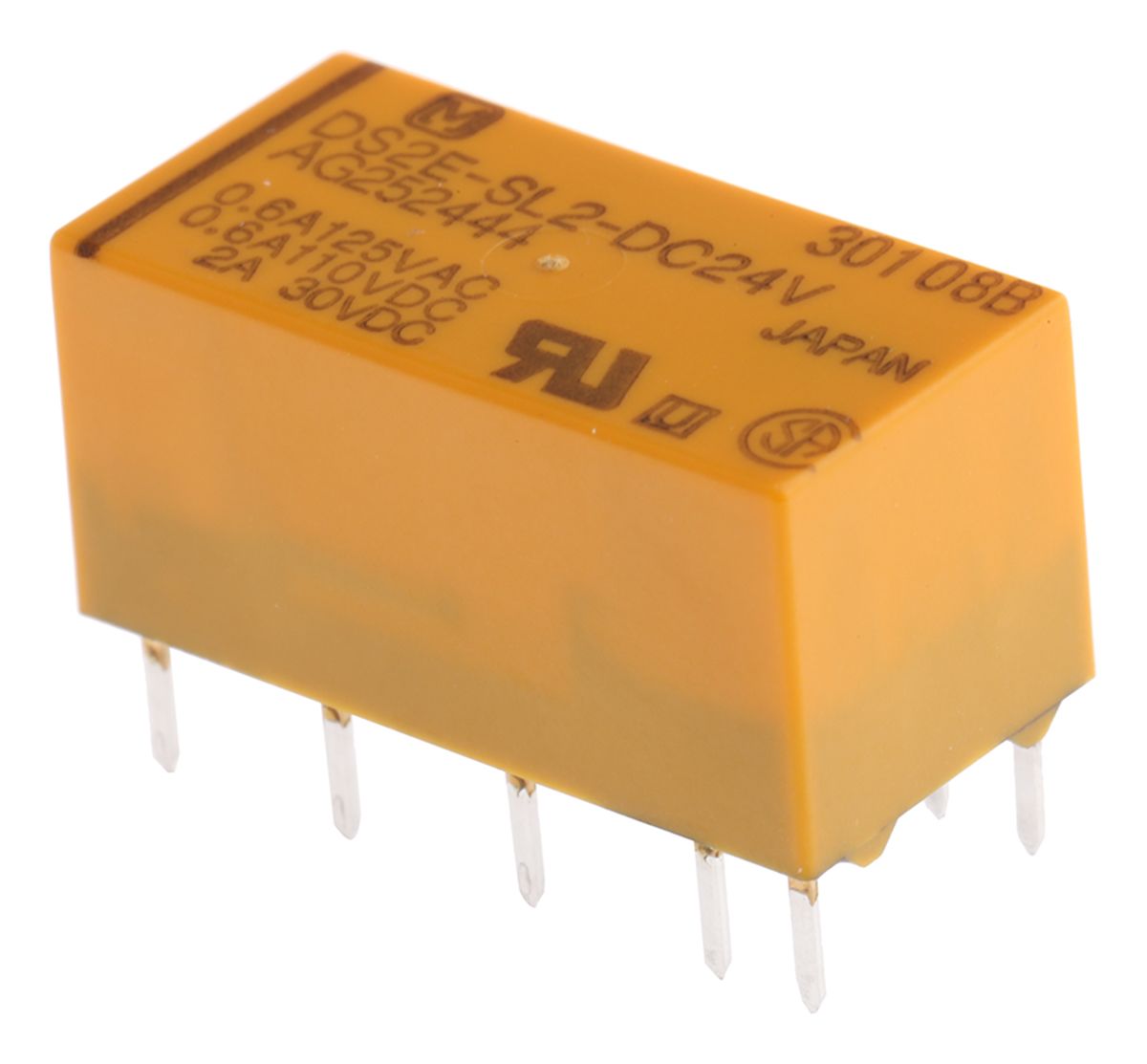 DS2ESL224 Panasonic PCB Mount Latching Signal Relay, 24V dc Coil, 3A