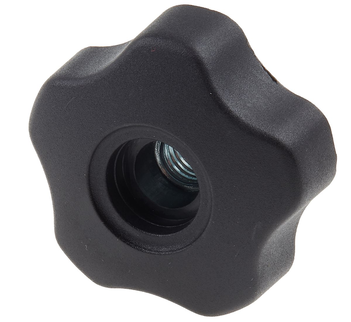 RS PRO Black Multiple Lobes Clamping Knob, M12, Threaded Through Hole | RS