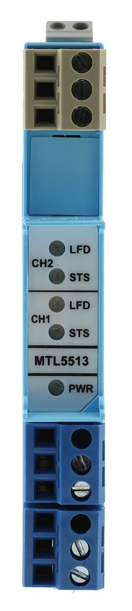 MTL 2 Channel Zener Barrier, Solenoid Driver, NAMUR Sensor, Switch Input, ATEX