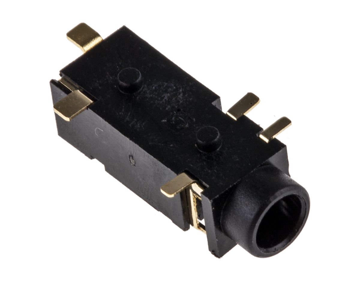 Switchcraft Jack Connector 3.5 mm Surface Mount Stereo Socket, 5Pole 3A