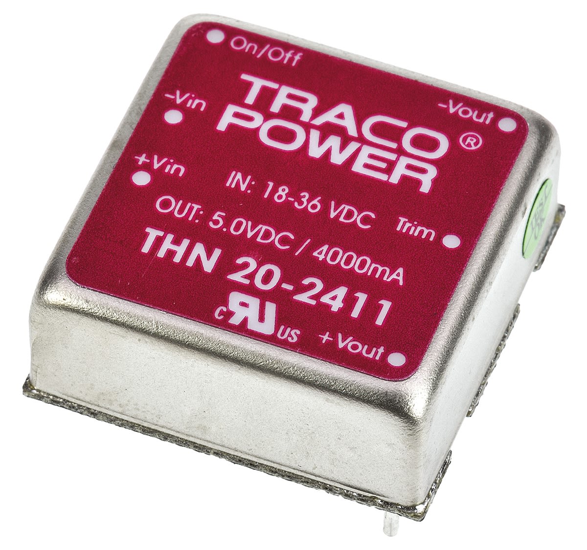 Thn 20 2411 tracopower thn 20 dc dc converter 5v dc 4a output 18 
