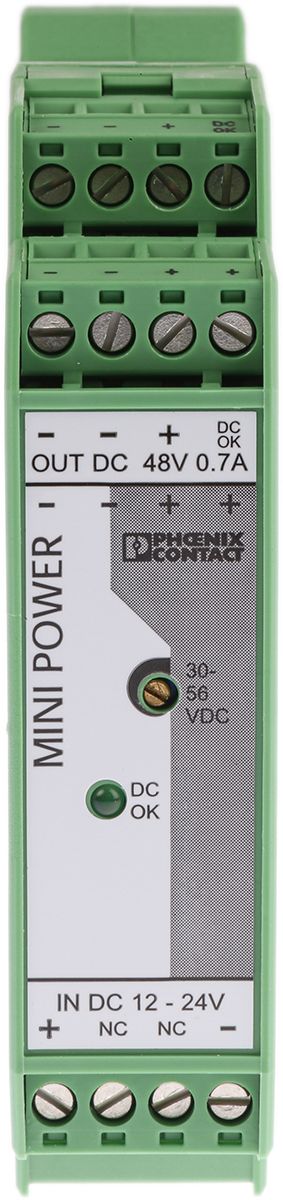 Phoenix Contact MINI-PS-12-24DC/48DC/0.7 DC/DC-Wandler 33.6W 12 V dc IN, 48V dc OUT / 700mA 1.5kV dc isoliert