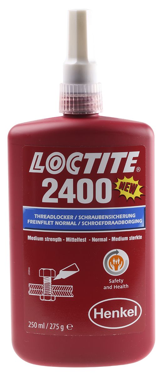 1295105 Loctite Loctite 2400 Blue Thread lock, 250 ml, 2 h Cure Time RS