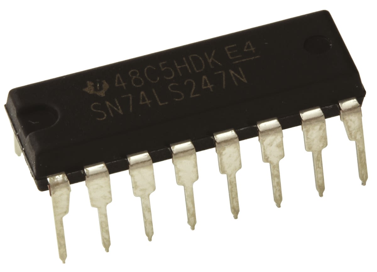 Texas Instruments SN74LS247N, Decoder, 16-Pin PDIP