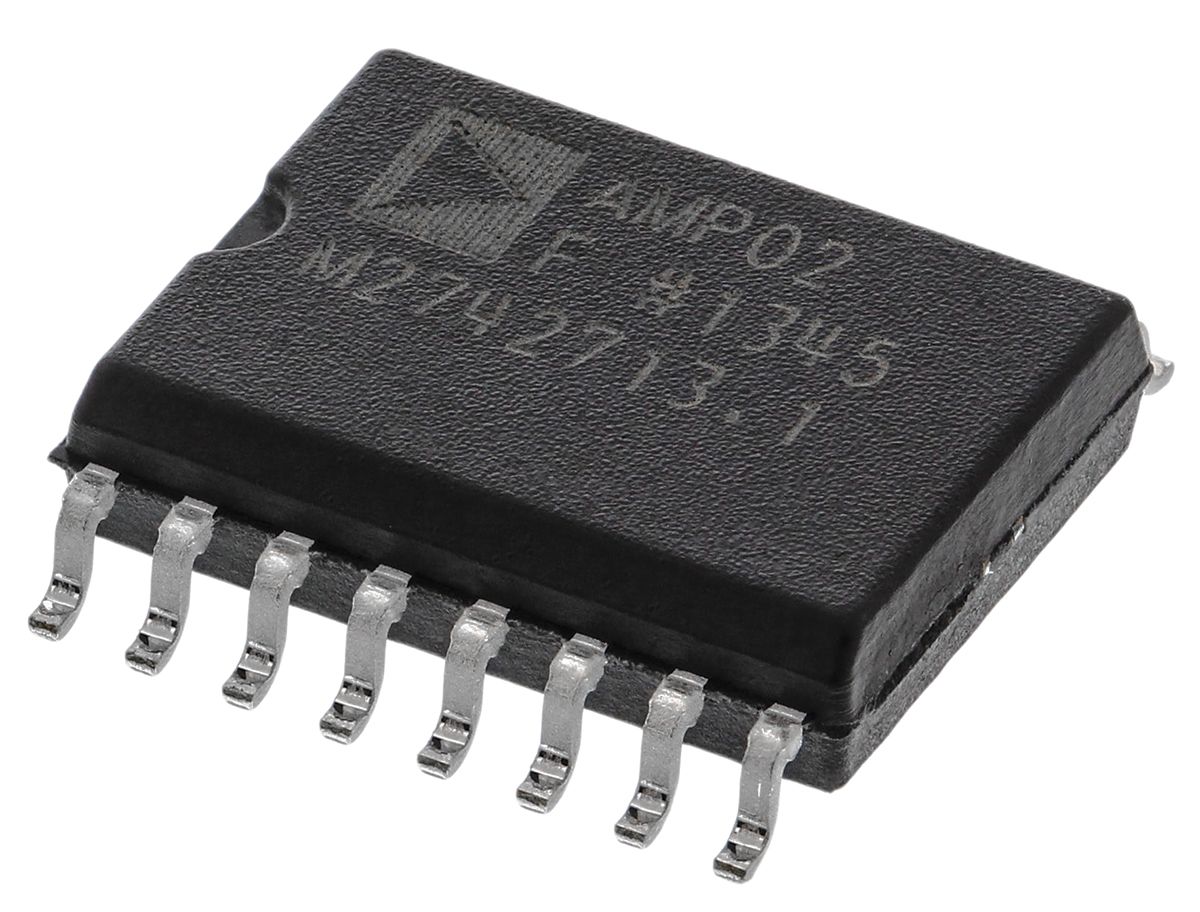 AMP02FSZ Analog Devices, Instrumentation Amplifier, 40μV Offset 1.2MHz