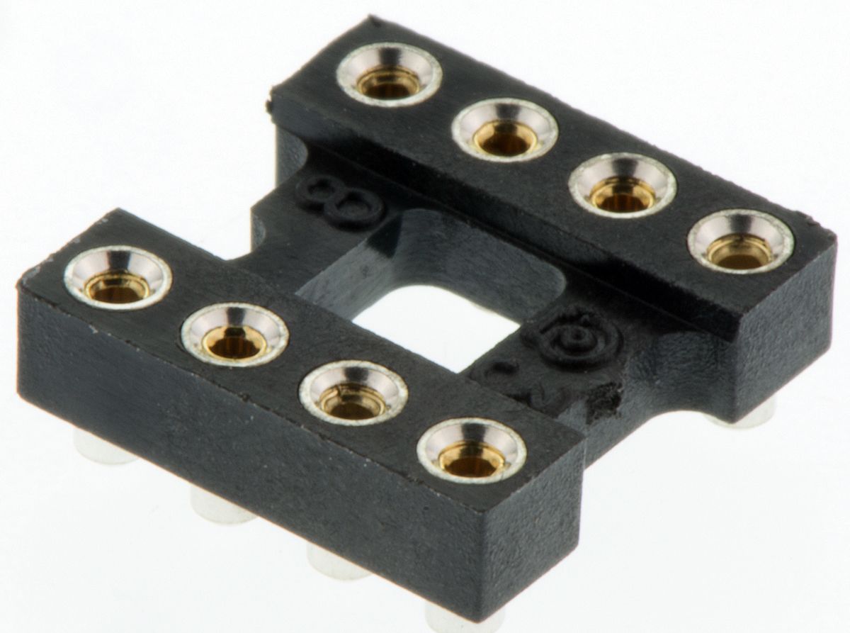 Aries Electronics 2.54mm Pitch Vertical 8 Way, SMT Open Frame IC Dip Socket, 3A