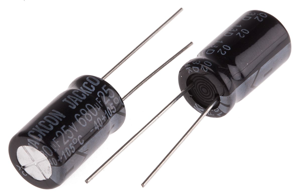 RS PRO 680μF Electrolytic Capacitor 25V dc, Through Hole