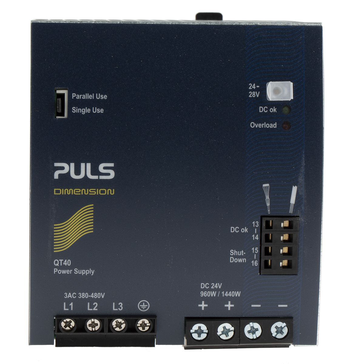 PULS DIMENSION Q Switch Mode DIN Rail Power Supply, 380 → 480V ac ac Input, 24V dc dc Output, 40A Output, 960W