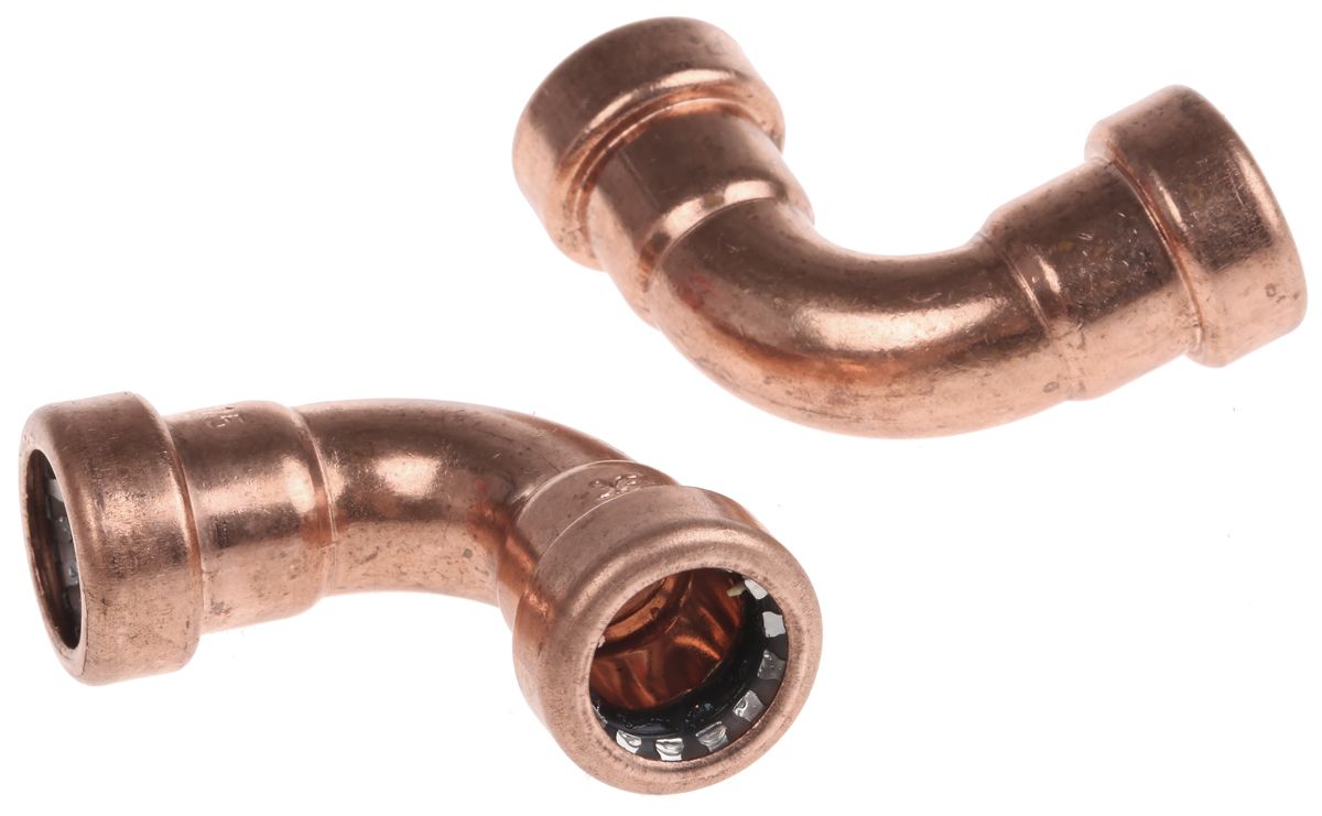 Copper Pipe Fitting, Push Fit 90° Elbow for 15mm pipe