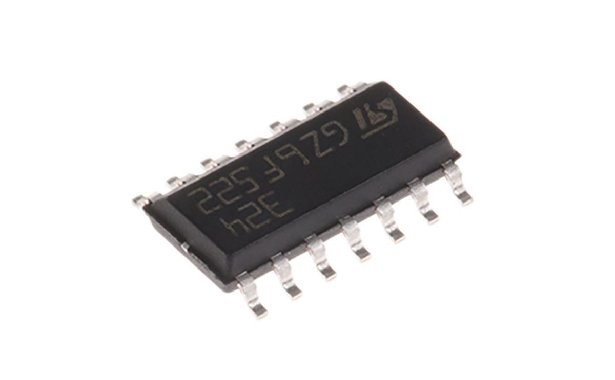 LM324DT STMicroelectronics, Low Power, Op Amp, 1.3MHz, 5 → 28 V, 14-Pin SOIC