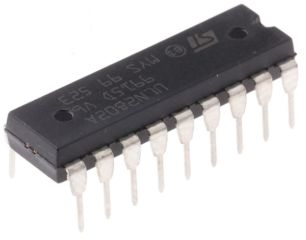 STMicroelectronics ULN2802A Octal NPN Darlington Transistor, 500 mA 50 V, 18-Pin PDIP