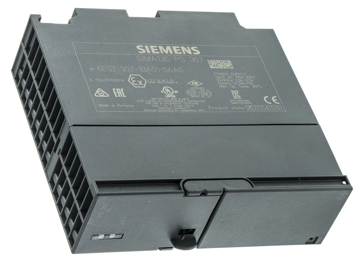 Siemens SIMATIC S7-300 Switch Mode DIN Rail Power Supply, 120 → 230V ac ac Input, 24V dc dc Output, 2A Output,