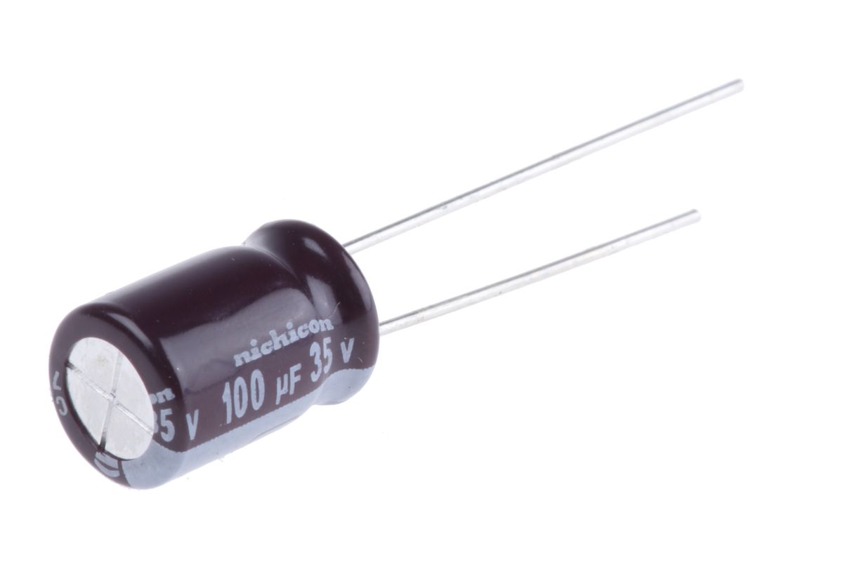 Nichicon 100μF Electrolytic Capacitor 35V dc, Through Hole ...