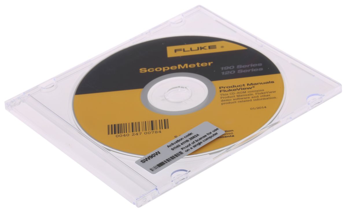 Fluke SW90W Oscilloscope Probe Software, For Use With 120 Series, 190 Series