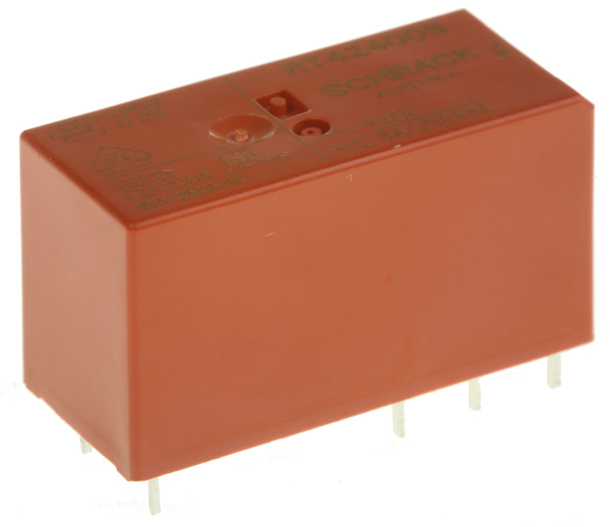 TE Connectivity PCB Mount Power Relay, 9V dc Coil, 8A Switching Current, DPDT