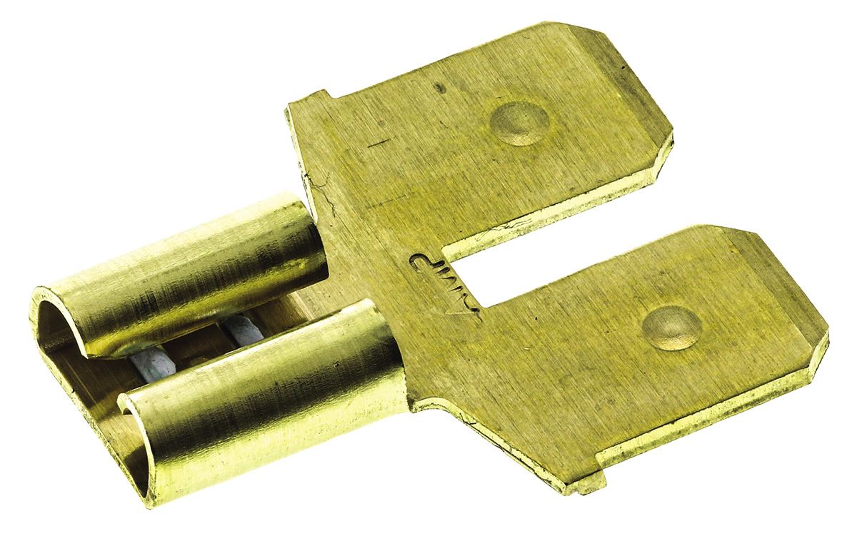 617651 TE Connectivity Female to Male Spade Connector, Adapter, 6.35