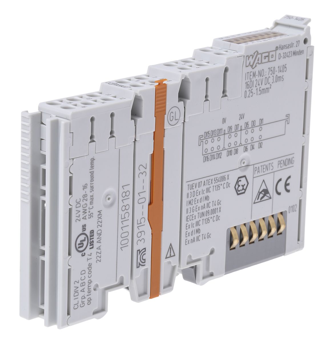 PLC – I/O modul, řada: Micro 800 pro Řada 750, 67 x 12 x 100 mm, typ vstupní: Digitální 16 (kanál) vstupů 24 V dc Wago