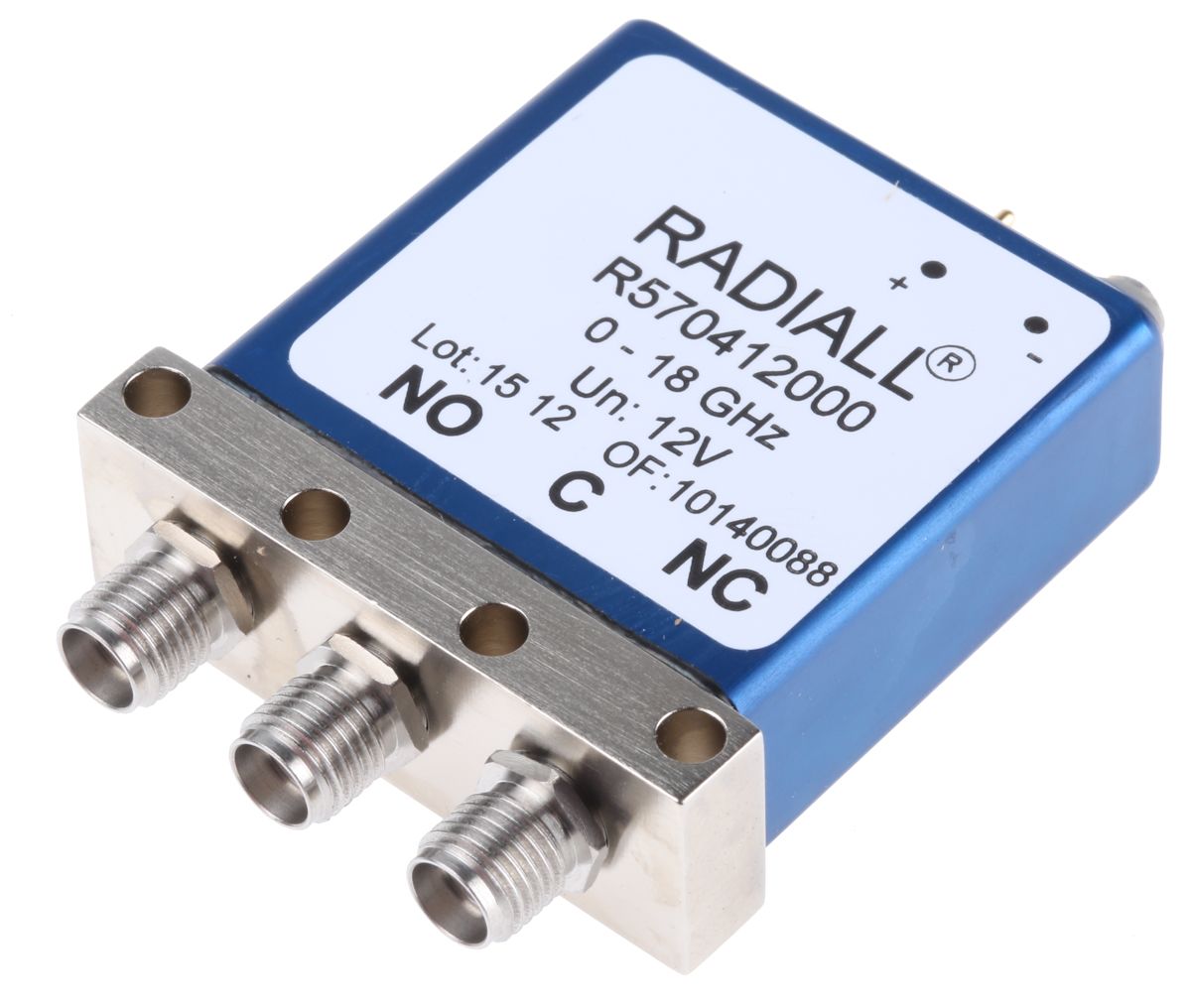 R570412000 Radiall PCB Mount High Frequency Relay, 12V Coil, 50Ω
