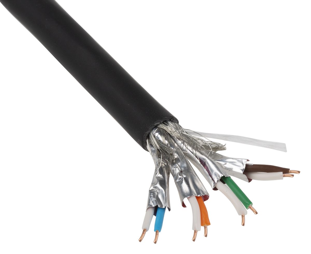 Ethernetový kabel, Černá, PUR, 230 V AC 305m