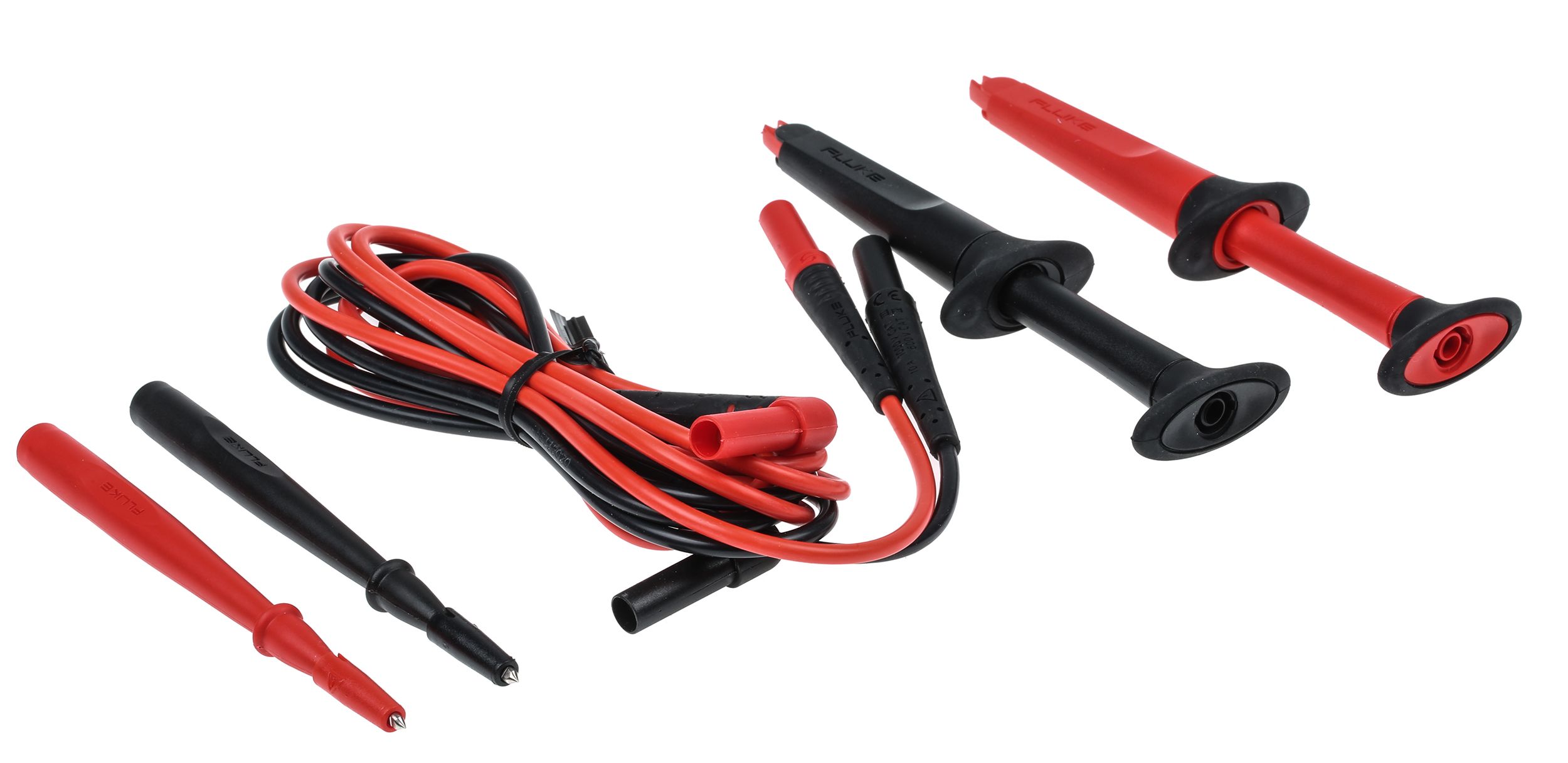 TL2231 Fluke Electrical Test Lead Kit, Crocodile Clip, Flat Blade, Straight to Right Angle, 1