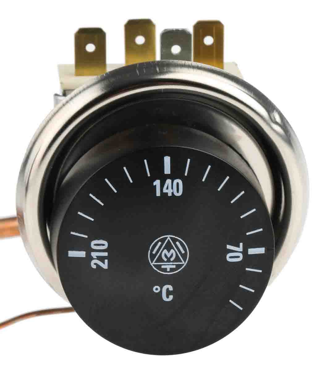RS PRO Capillary Thermostat, +210°C Max, SPDT, Automatic Reset, Panel