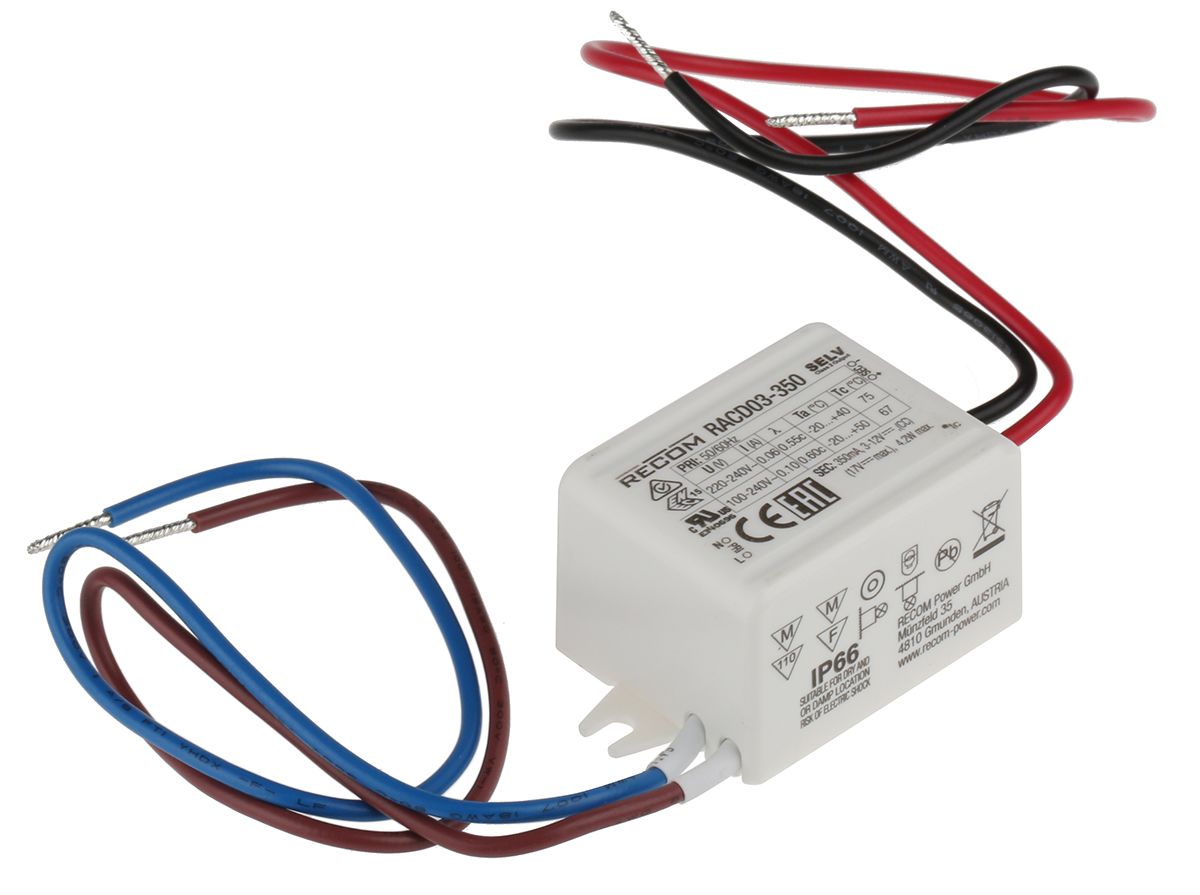 RACD03350 LED Driver, 3 → 15V dc Output, 3W Output, 350mA