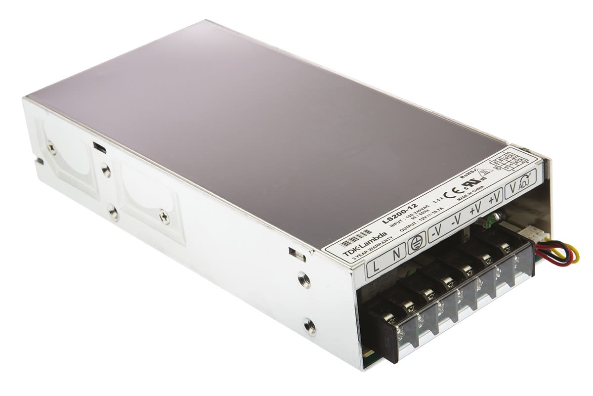 TDK-Lambda Enclosed, Switching Power Supply, 12V dc, 16.7A, 200W