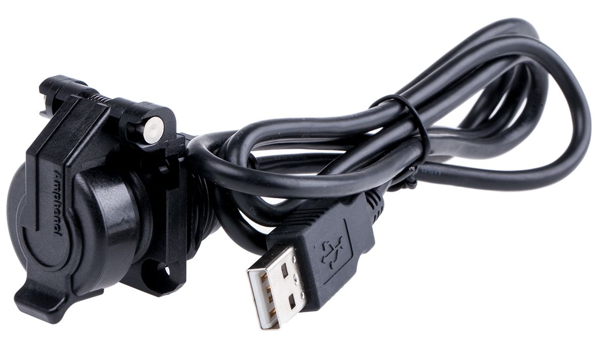 Connettore USB tipo A Amphenol Femmina, Montaggio su cavo