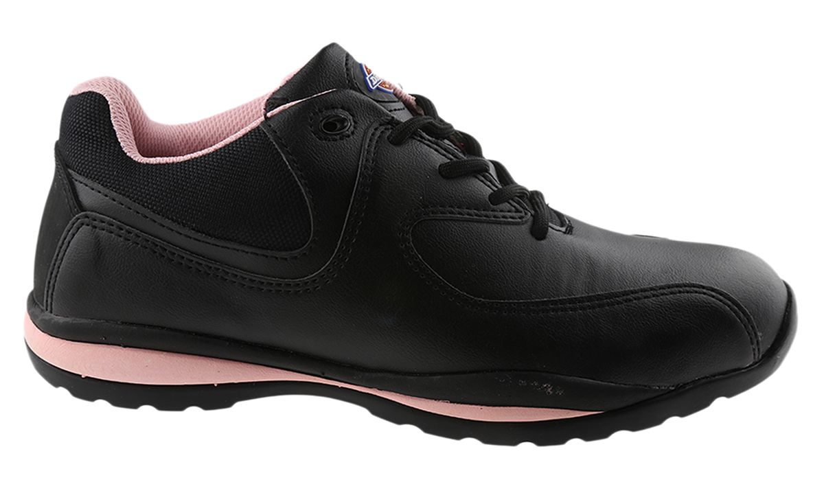 FD13905 | Dickies Ohio Womens Black/Pink Toe Capped Safety Trainers, UK ...