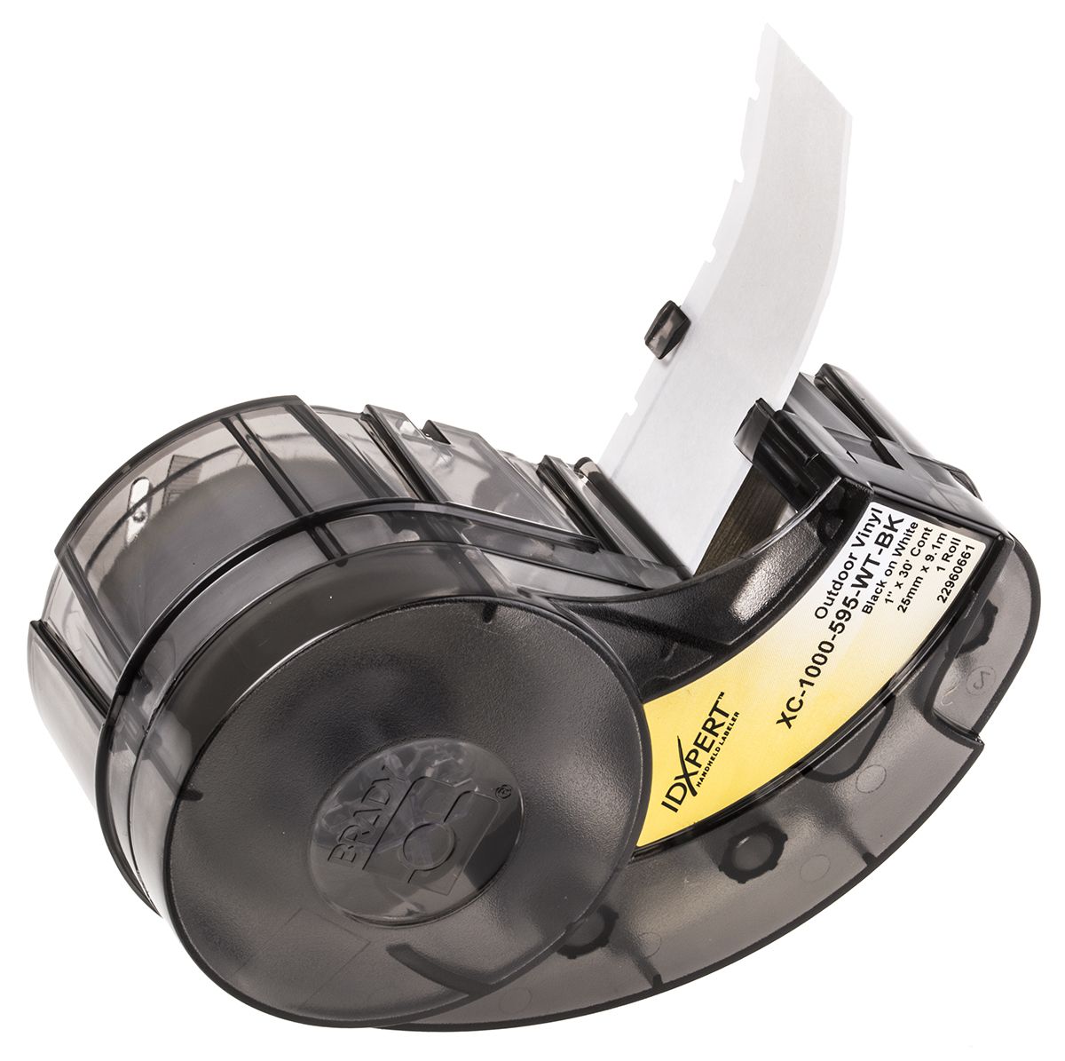 XC1000595WTBK Brady Black on White Label Printer Tape, 9.1 m