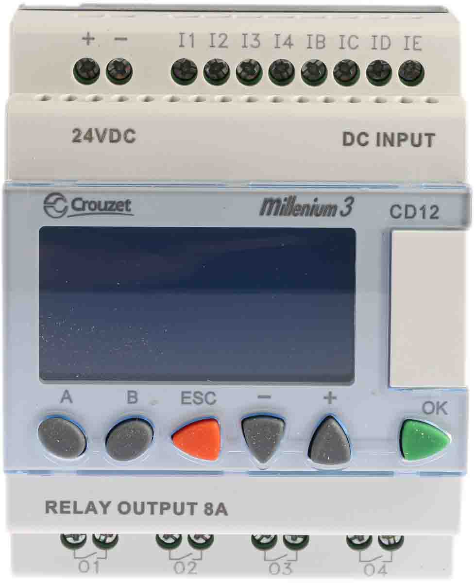 88974080 Crouzet, Millenium 3, Logic Module 8 Inputs, 4 Outputs